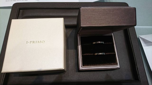 結婚指輪引き取り時の画像です