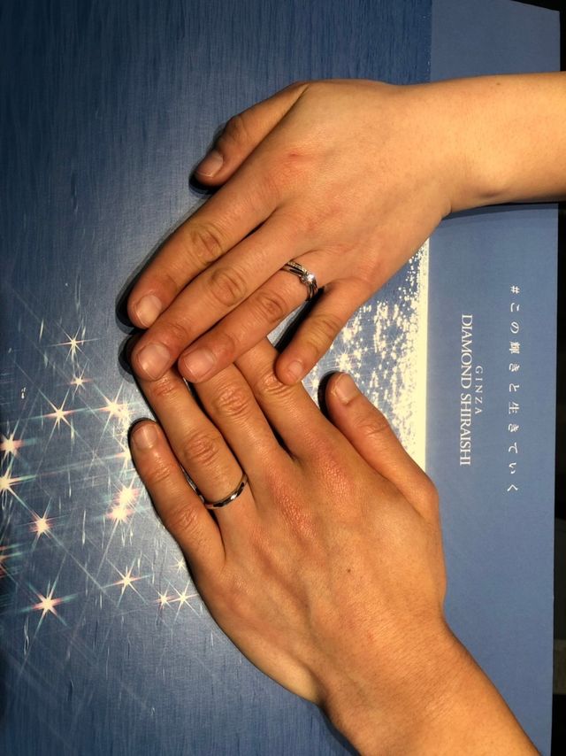 カメラだと伝わりにくいですが、ダイヤモンドはキラキラですよ！