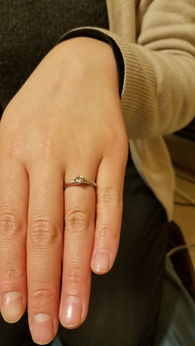 ダイヤとリングの加工、受け取り後の写真