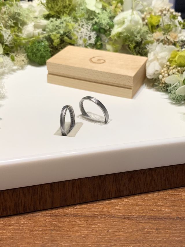 完成してお迎えに行って、初めて指輪に対面した
