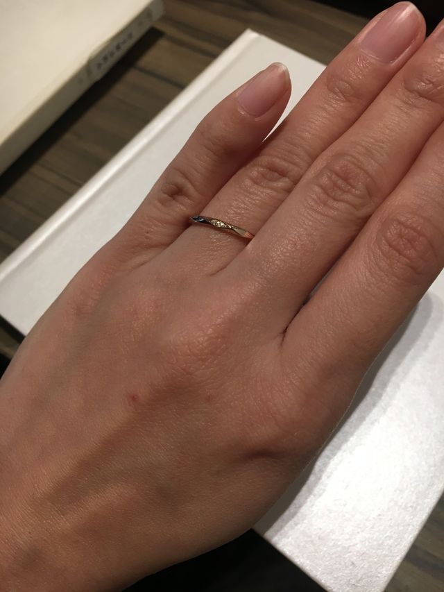 着用時の写真サイズは11号なので少し大きい