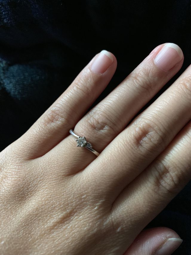 2個ダイヤが付いていますがシンプルです。