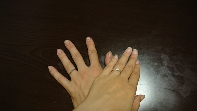 出来上がりのとき。着けた瞬間なんとも言えない幸福感。