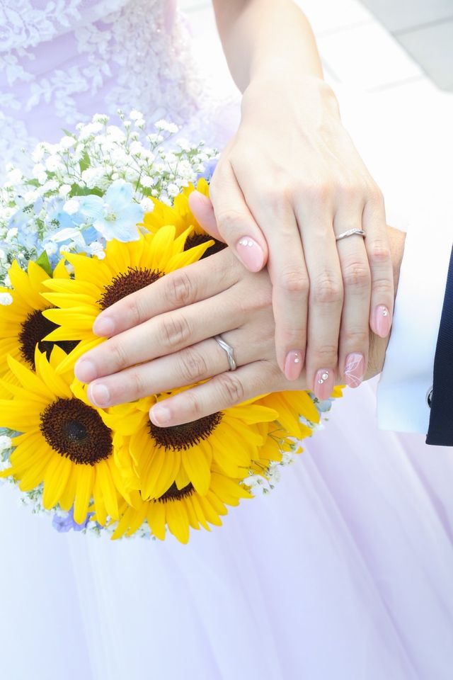 結婚式当日の着用画像です。