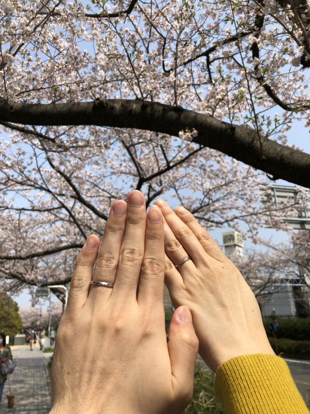 指輪を受け取ってすぐに撮影しました。