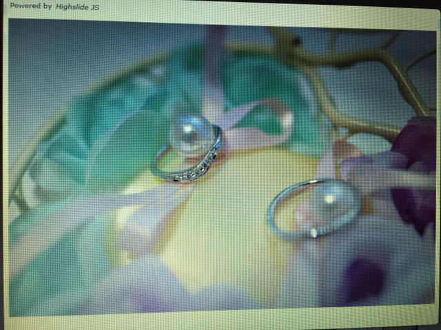 結婚式でカメラマンさんに指輪だけを撮影していただきました。