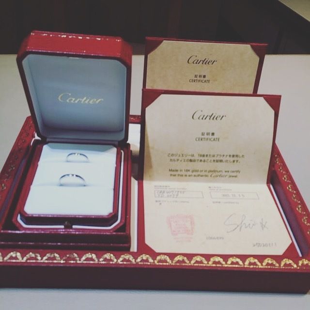 カルティエ　結婚指輪購入時の写真