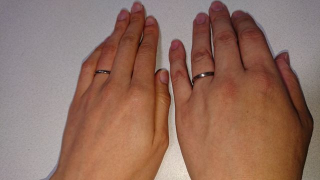 新婦鏡面仕上げ
新郎マット仕上げ