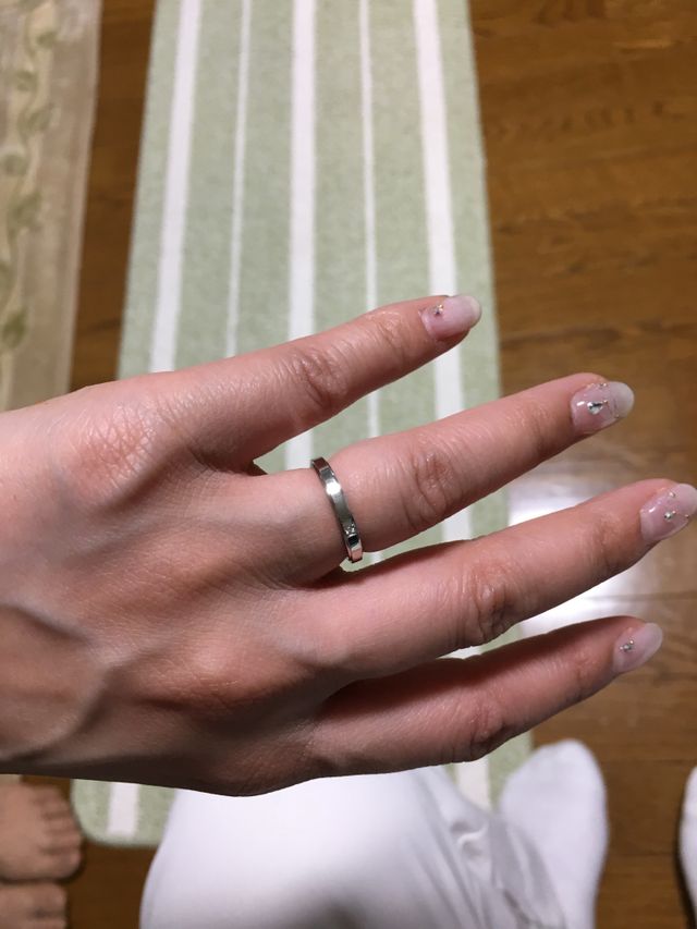 嫁の指輪です。大変気に入っているようです