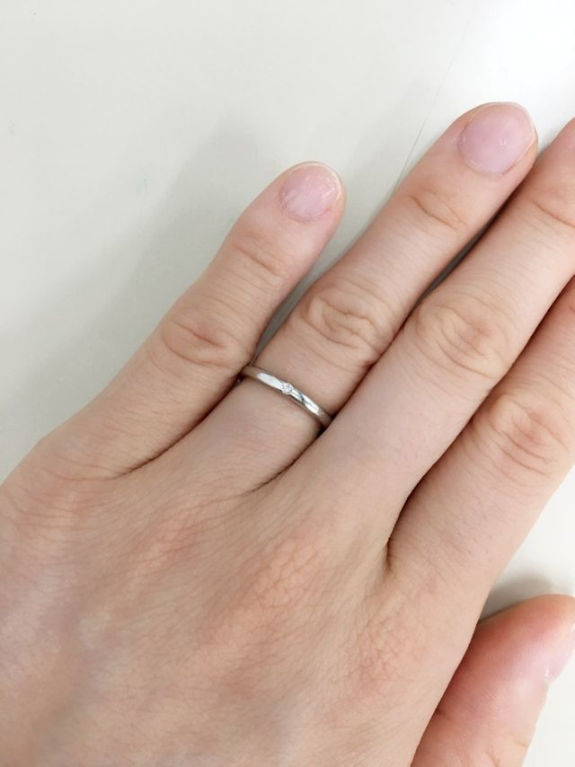 ダイヤモンド1粒、プラチナ、5号です。