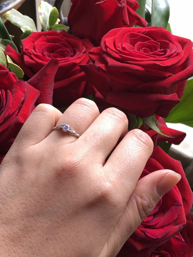 フロントダイヤにメレダイヤが左右2つずつの右肩上がり