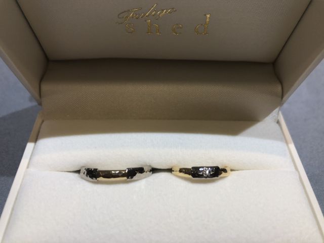 ホワイトゴールドとイエローゴールドで作って頂きました！