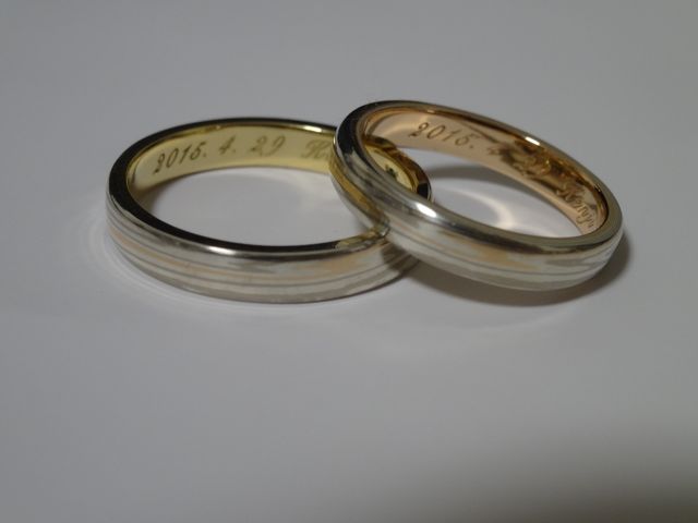 紅一筋の結婚指輪