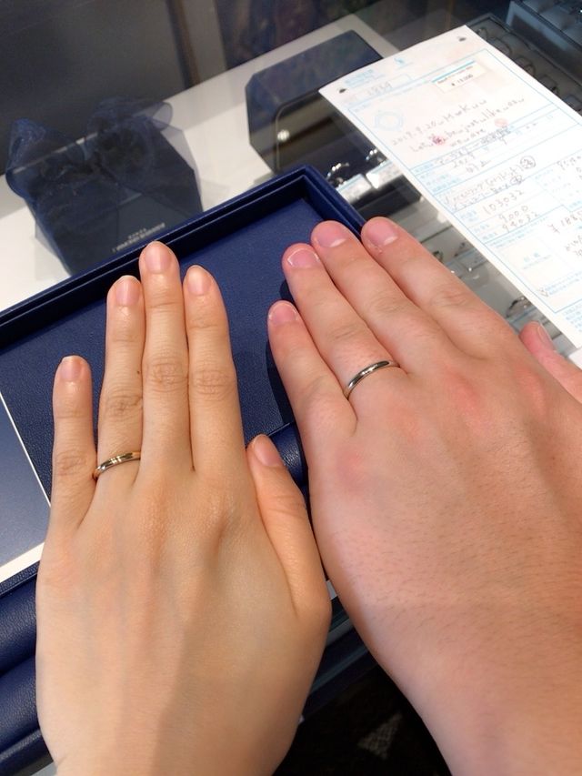 左が私、右が相手の指輪です。