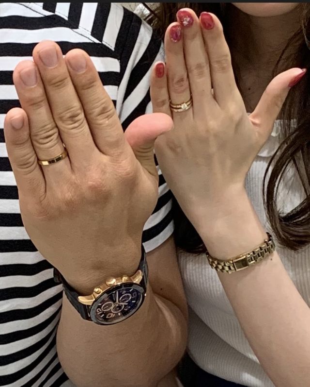 結婚指輪と婚約指輪です。