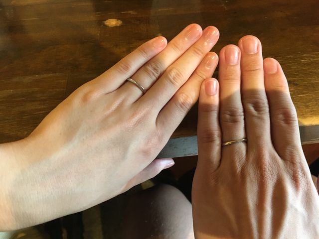 2人のツーショットです。シンプルなデザインにしました。