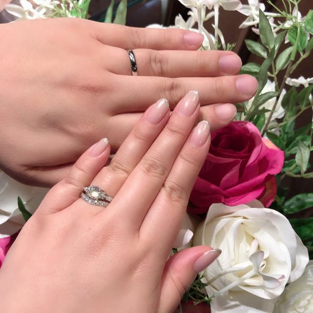 1ctのダイヤは主人とご担当のSさんと厳選した最高の一粒です