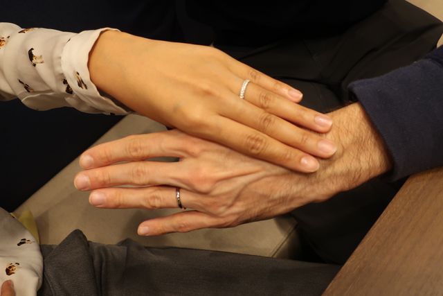 二人で着けている写真です。