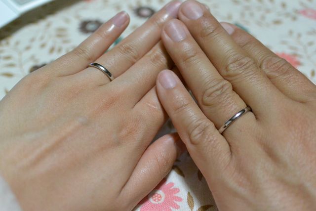 指輪が届いた日の写真です。