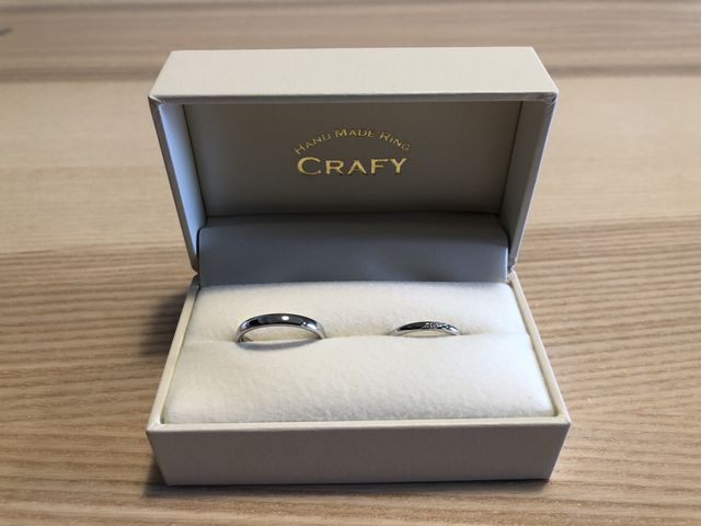 無料オプションのみ（刻印、ダイヤ3石）で作成しました。