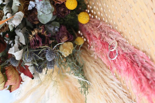 記念にブーケとリングを撮影して頂きました！