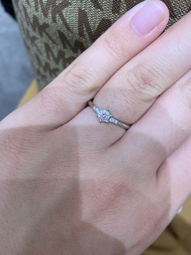 オリオンのデザインは私が選んでダイヤは彼が選んだ。