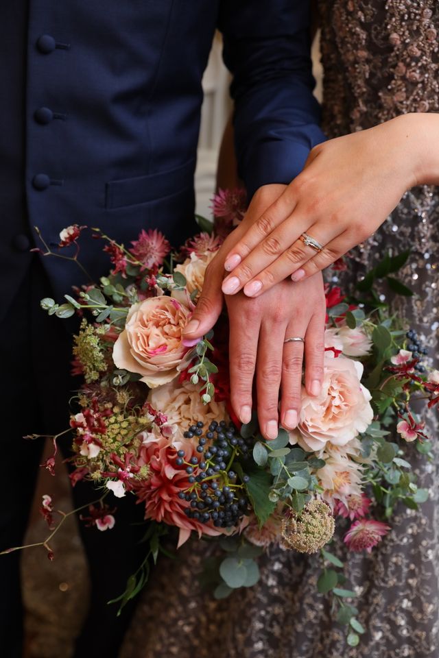 結婚式での写真。