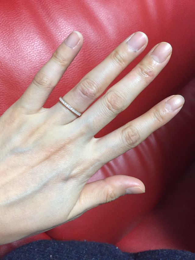 ハーフエタニティでピンクゴールドで作成