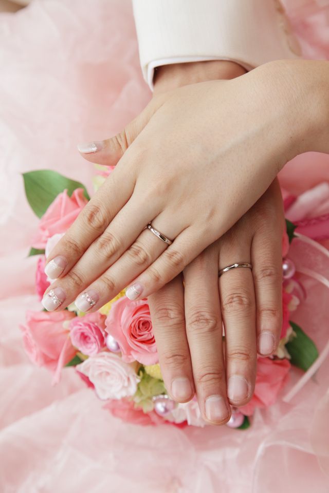 新郎新婦の結婚指輪写真です。