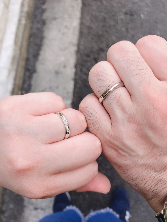 受け取り後お店の外で撮影！