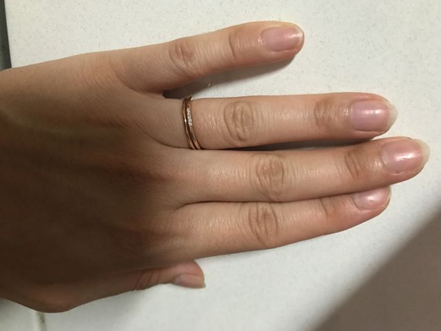 4°Cのイエローゴールドリング