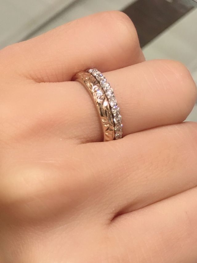 MAKANAの指輪とは別にダイヤの指輪も購入✨2本使いします