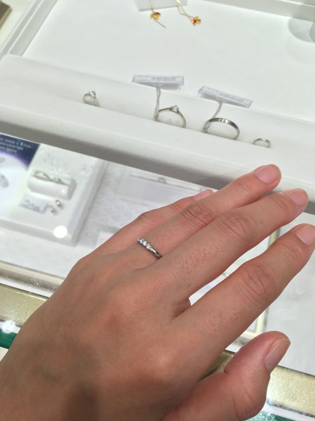 店頭で試着させてもらった時の写真です。