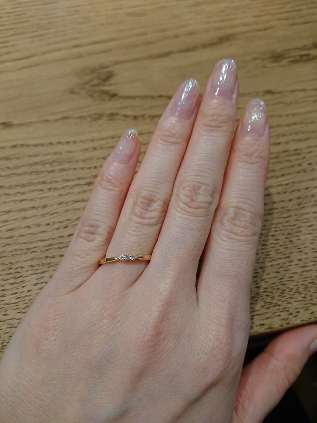 試着している様子