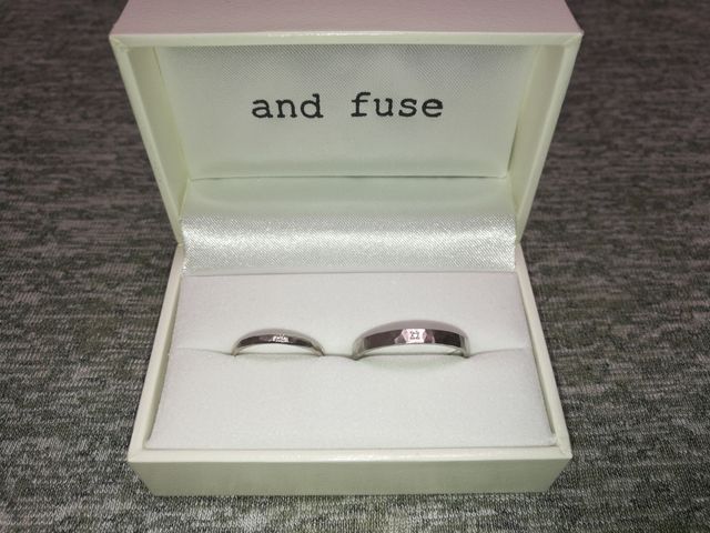 お互いに相手の指輪を作りました。綺麗に仕上がりました。