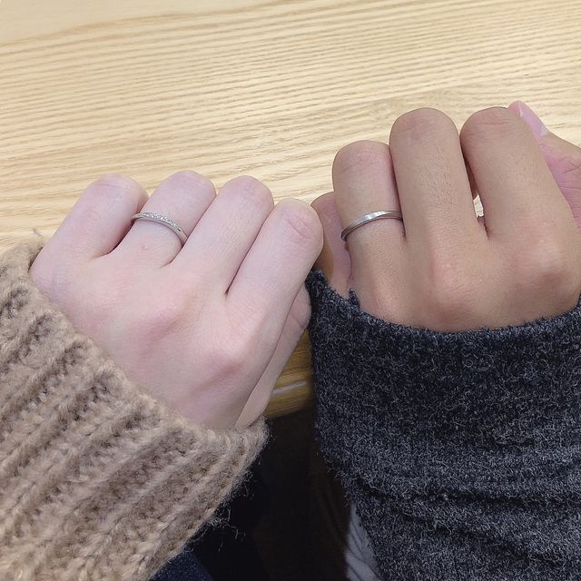 受け取ったばかりの結婚指輪です( *´꒳`*)