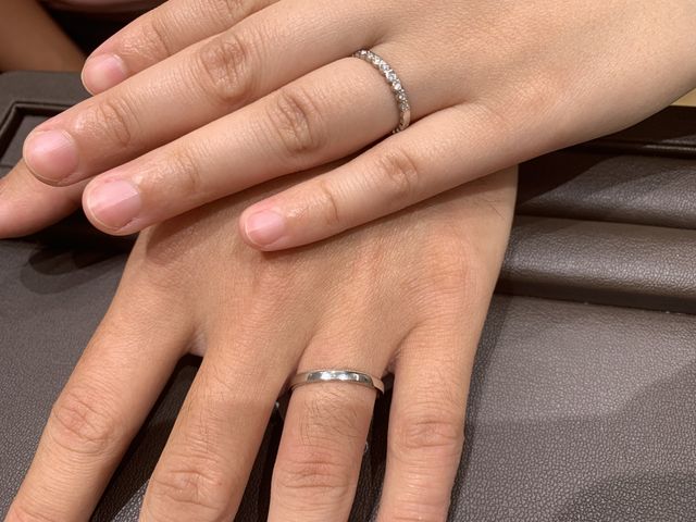 指輪を決めたときの写真です。