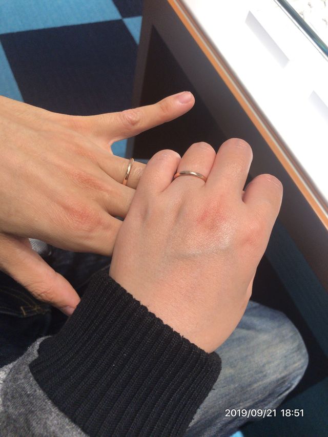 出来上がった指輪の受け取り