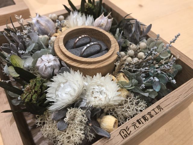 2人で作製した結婚指輪。