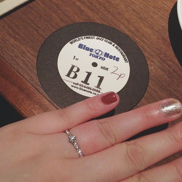 婚約指輪をプレゼントして、ブルーノート東京に行った時の写真