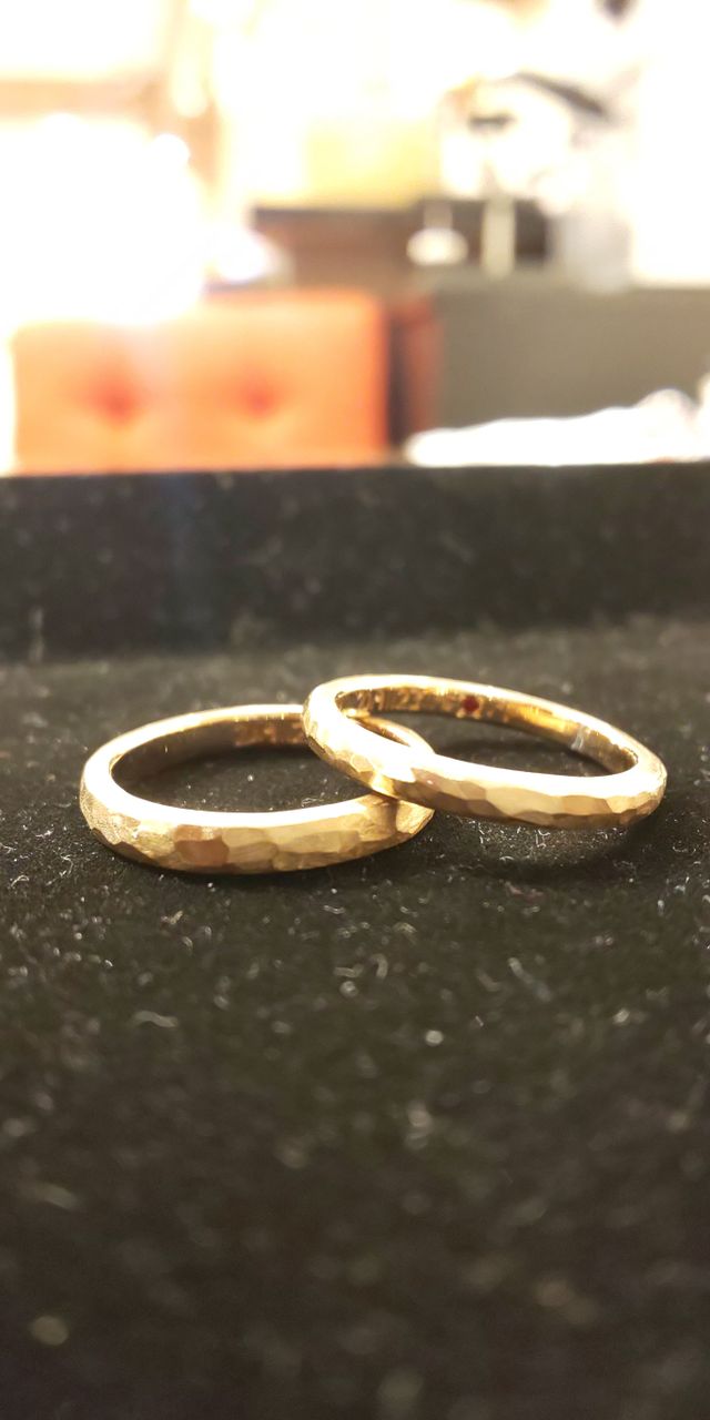 指輪受け取り時に撮影。
イメージ以上に良い出来でした！