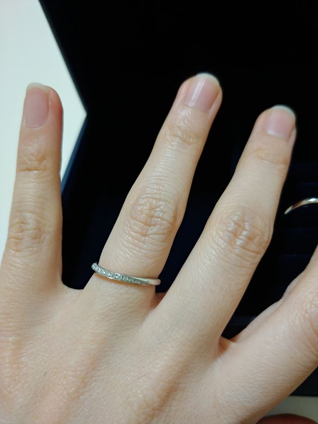 小さなダイヤが斜めに埋められています