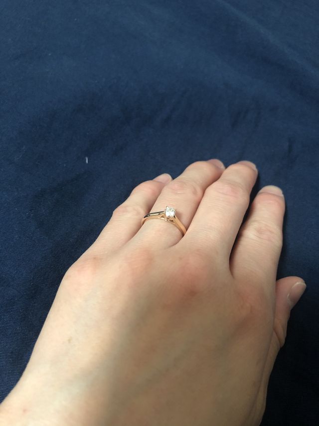 指にはめた状態です。