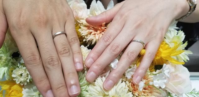 指輪購入時の写真です。