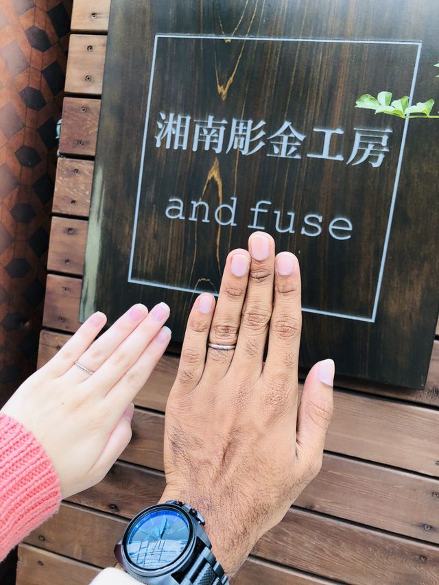 当日作成して、その日に受け取れました。
お店の前での写真です