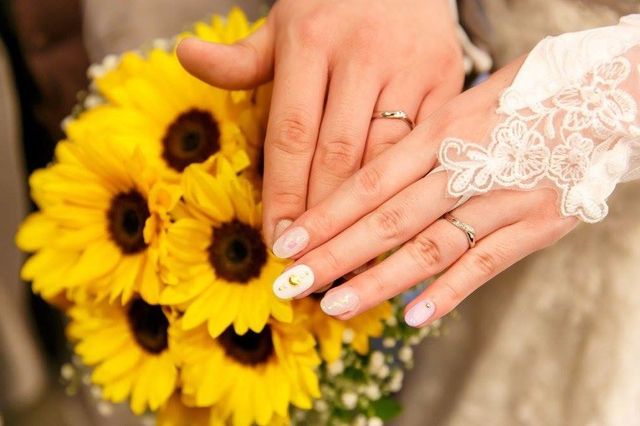 結婚式当日。カメラマンさんに撮って頂いた写真です。