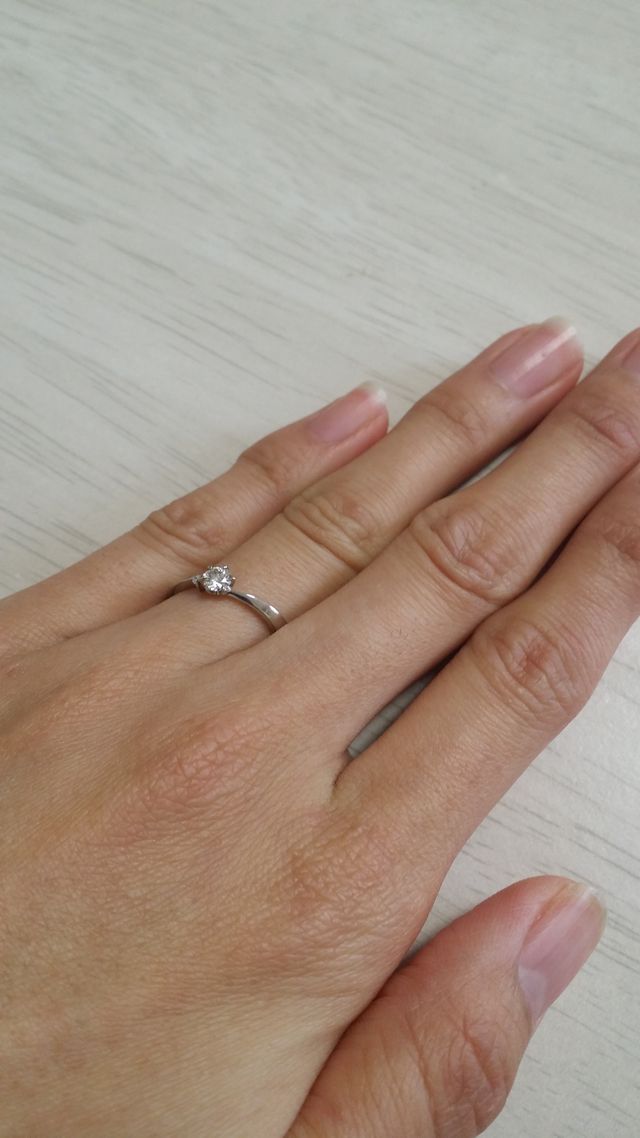 指につけた状態です。