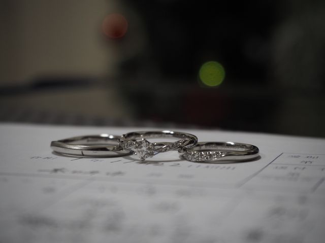 新郎のリングにはマット加工を。とてもクールになりました。