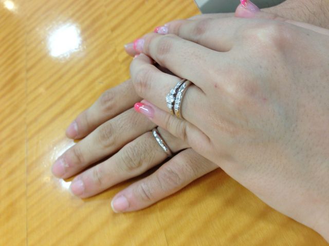 婚約指輪、結婚指輪、全てブランドはミキモトです。