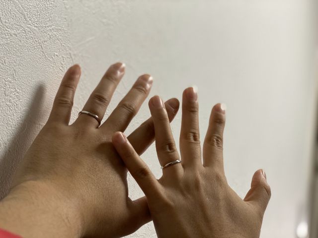 買ってその日につけて
ふたりで撮った写真です